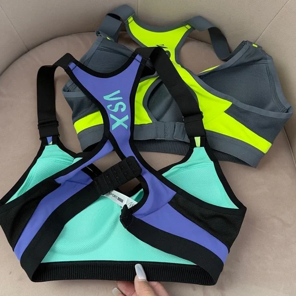VSX Vibrant Yellow and Blue Sports Bras with Racerback Design (Bundle of two) - Picture 2 of 9